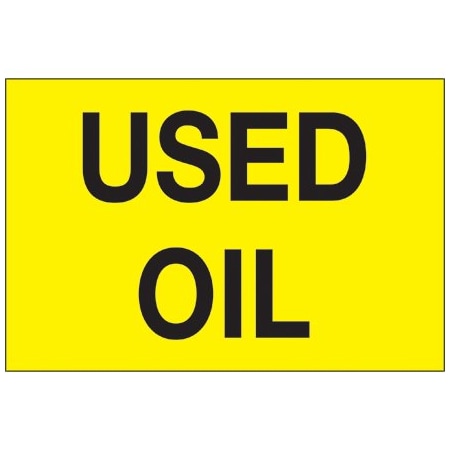 Bsc Preferred 2 x 3'' - ''Used Oil'' Fluorescent Yellow Labels DL1430